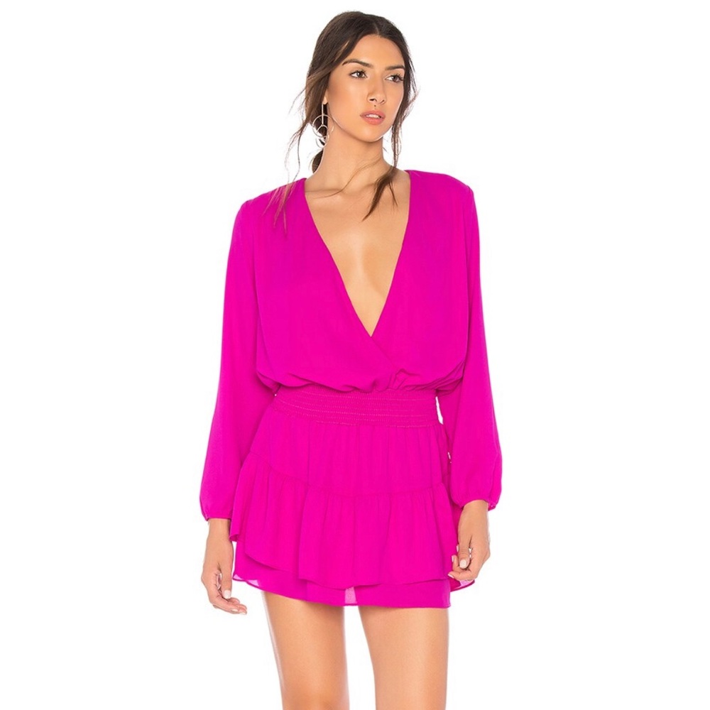 Krisa Smocked Surplice Dress